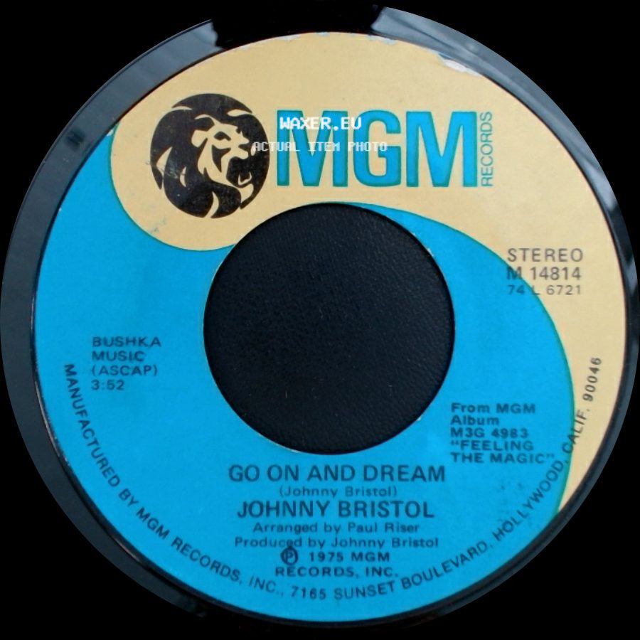 Johnny Bristol - Love Takes Tears / Go On And Dream side B