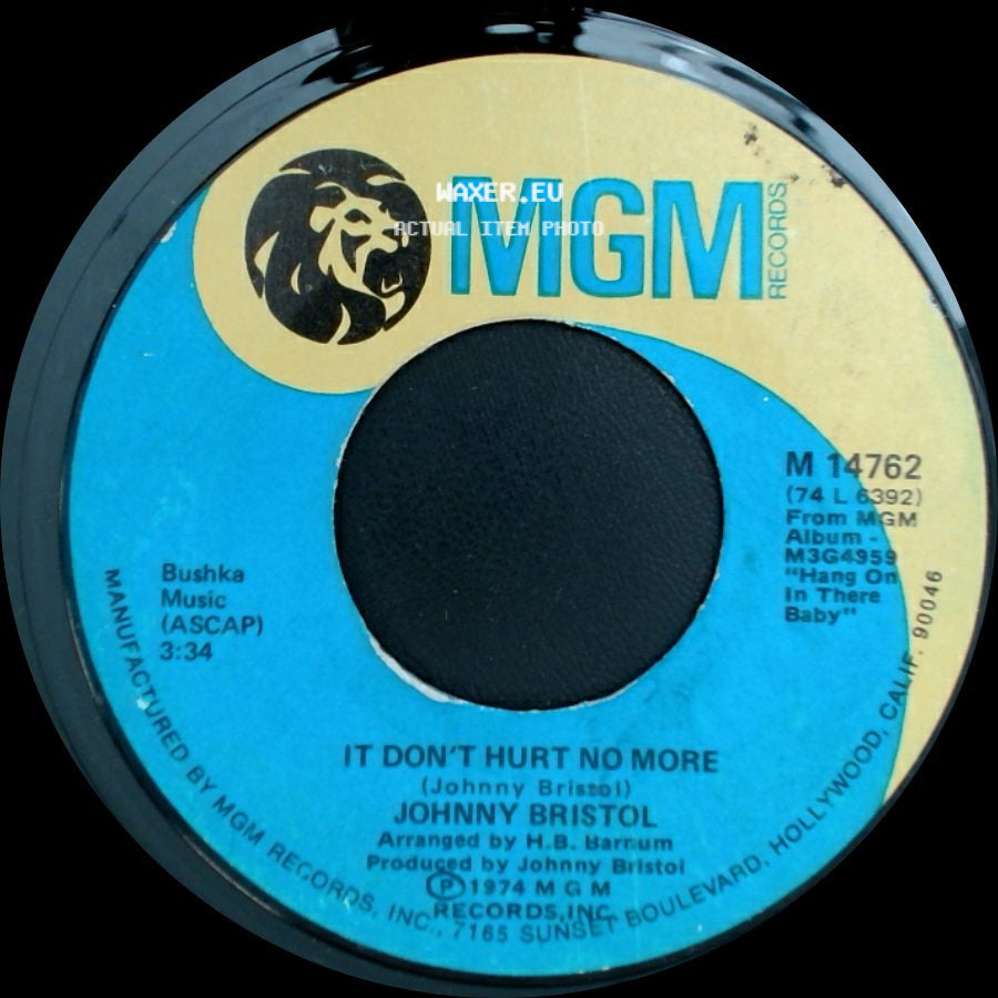 Johnny Bristol - You And I / It Don't Hurt No More side B