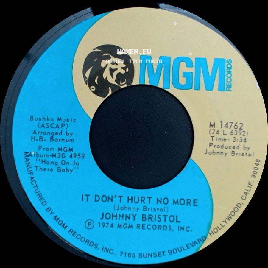 Johnny Bristol - You And I / It Don't Hurt No More side B