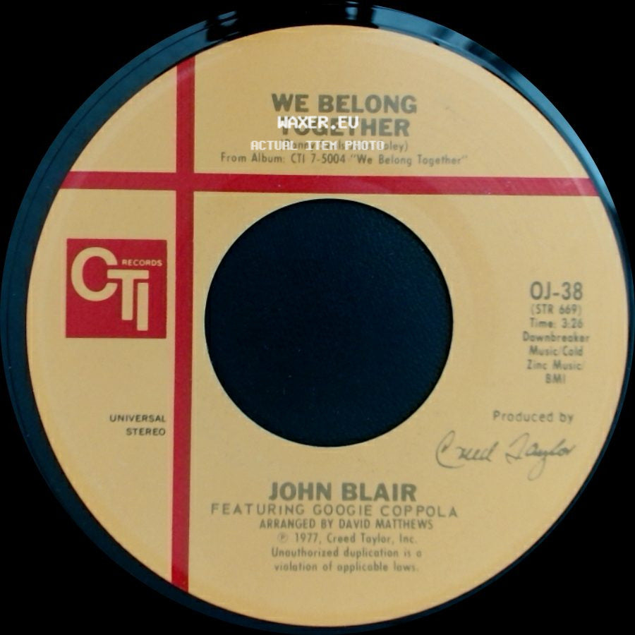 John Blair / John Blair Featuring Googie Coppola - I'm A Wizard / We Belong Together side B