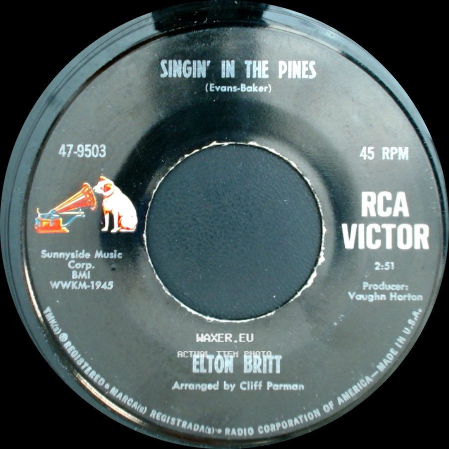 Elton Britt - The Jimmie Rodgers Blues / Singin' In The Pines side B