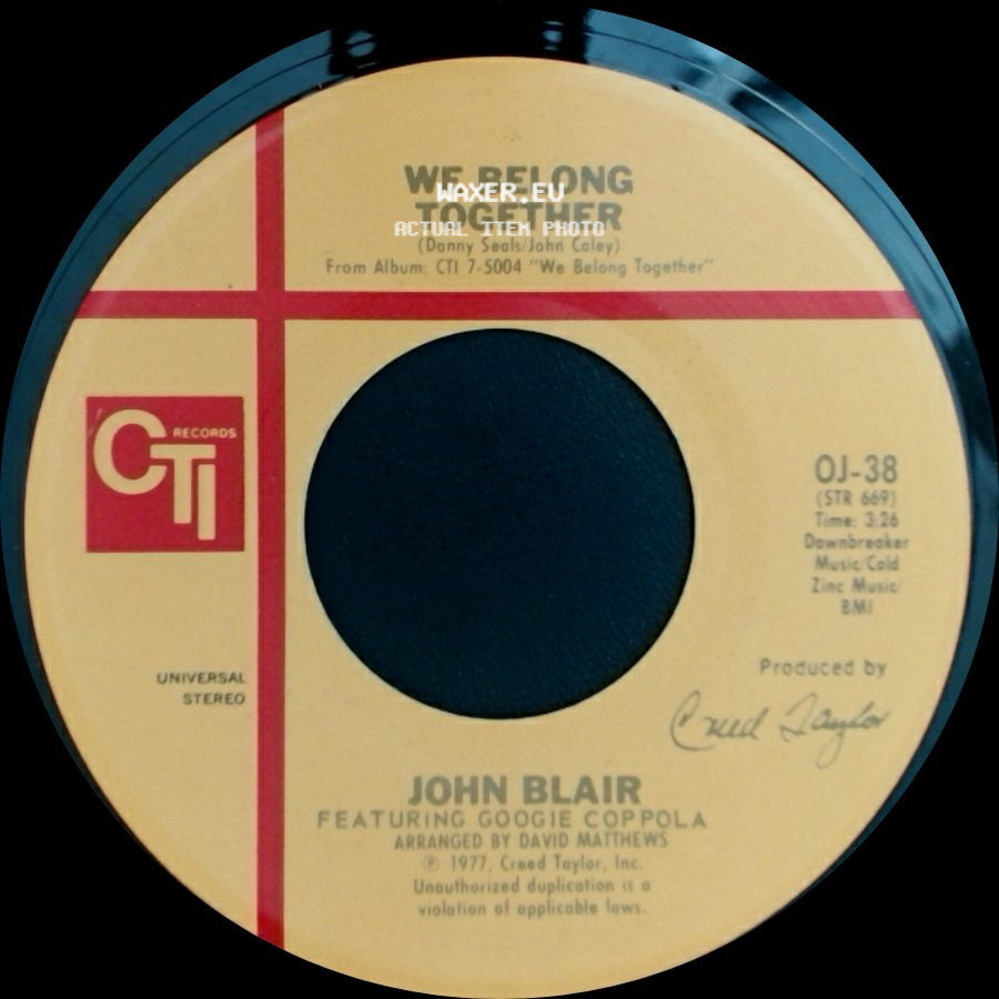 John Blair / John Blair Featuring Googie Coppola - I'm A Wizard / We Belong Together side B