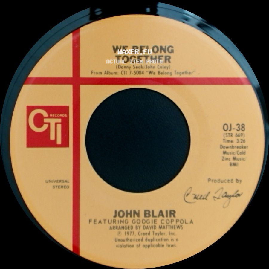 John Blair / John Blair Featuring Googie Coppola - I'm A Wizard / We Belong Together side B