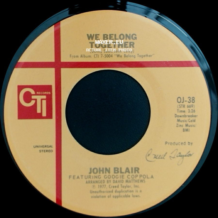 John Blair / John Blair Featuring Googie Coppola - I'm A Wizard / We Belong Together side B