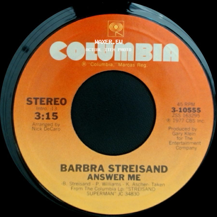 Barbra Streisand - Answer Me / My Heart Belongs To Me side A