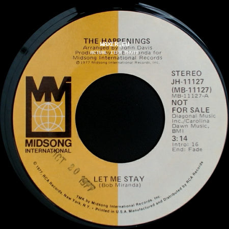 The Happenings - Let Me Stay / Let Me Stay side B