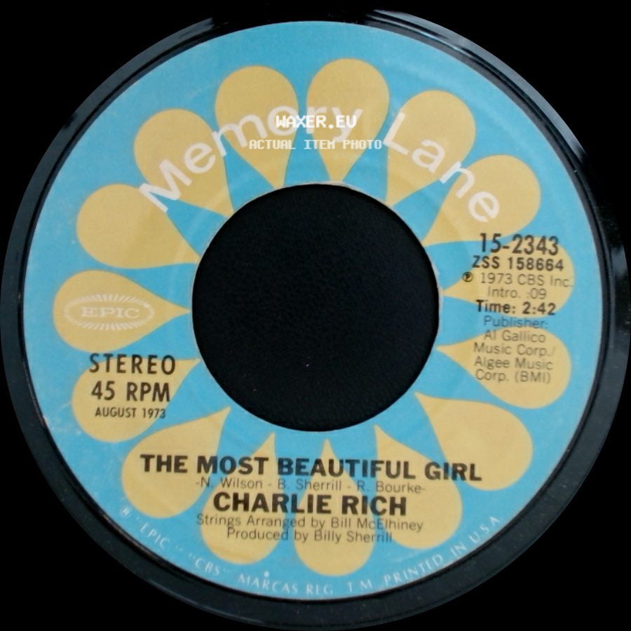 Charlie Rich - The Most Beautiful Girl / I Love My Friend side A