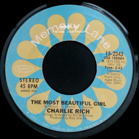 Charlie Rich - The Most Beautiful Girl / I Love My Friend side A