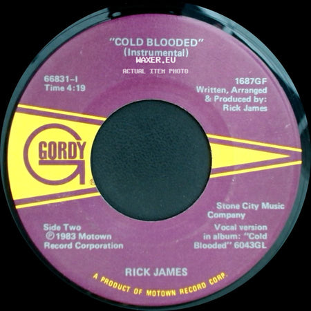 Rick James - Cold Blooded / Cold Blooded (Instrumental) side B