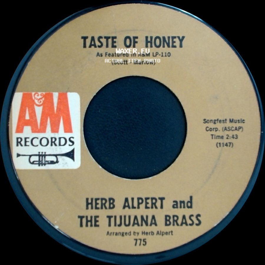 Herb Alpert And The Tijuana Brass - 3Rd Man Theme (Anton Karas) / Taste Of Honey side B