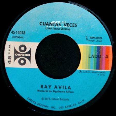 Ray Avila - Cuantas Veces / Ya Se Va A Casar Mi Novia side A