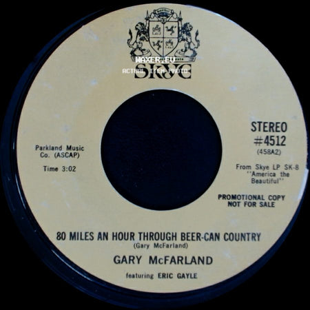Gary Mcfarland Featuring Eric Gayle / Gary Mcfarland - 80 Miles An Hour Through Beer-Can Country / 80 Miles An Hour Through Beer-Can Country side A