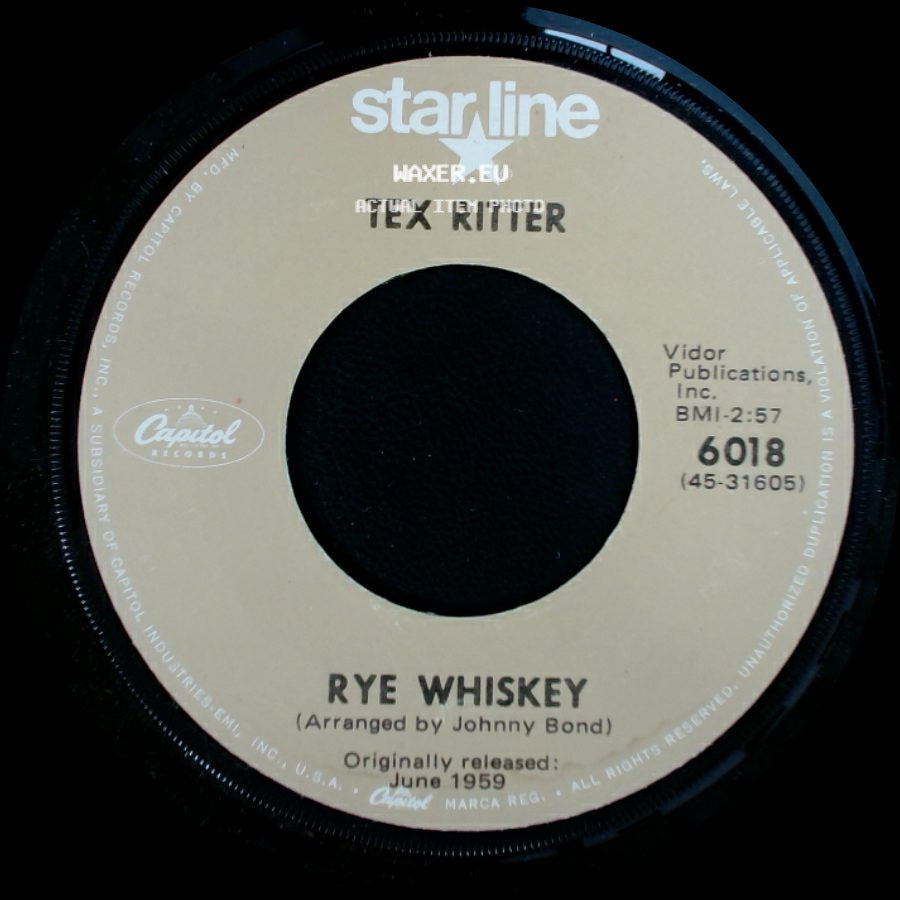 Tex Ritter - Rye Whiskey / Deck Of Cards side A