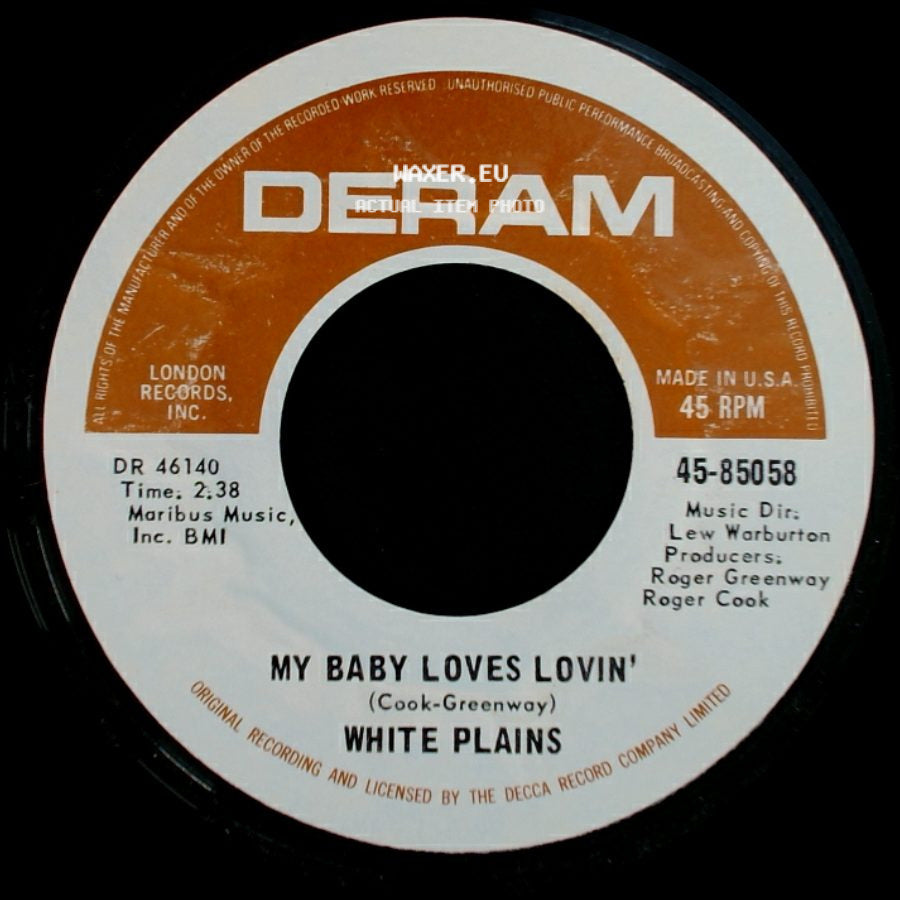 White Plains - My Baby Loves Lovin' / Show Me Your Hand side A