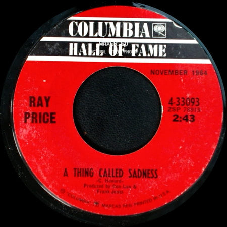 Ray Price - Burning Memories / A Thing Called Sadness side B