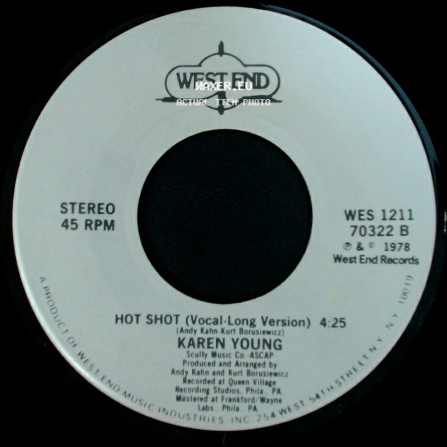 Karen Young - Hot Shot (Vocal-Short Version) / Hot Shot (Vocal-Long Version) side B