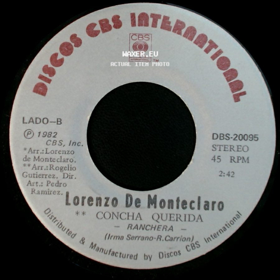Lorenzo De Monteclaro - Concha Querida / Chaparrita Pelo Largo side A