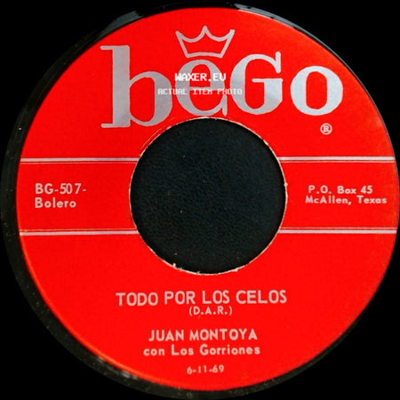 Juan Montoya Con Los Gorriones - Cariño Santo / Todo Por Los Celos side B