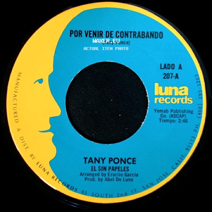 Tany Ponce - Por Venir De Contrabando / Pobre De Jacinto side A