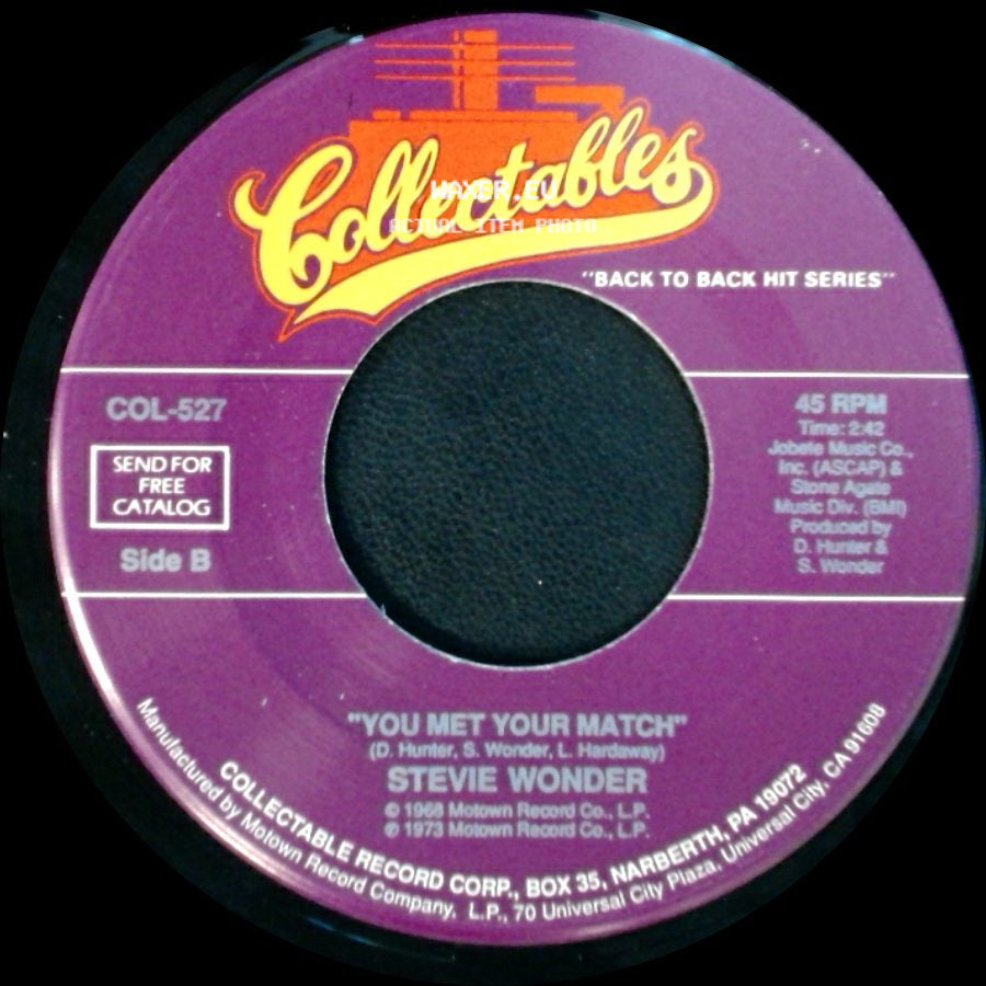 Stevie Wonder - For Once In My Life / You Met Your Match side B