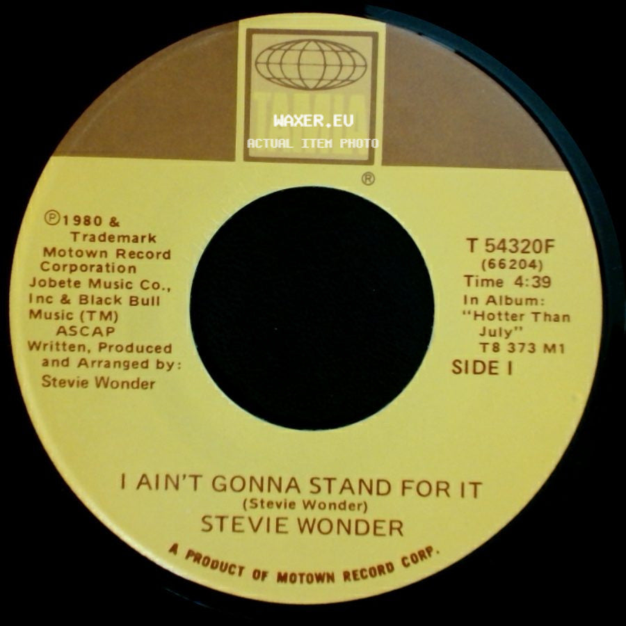 Stevie Wonder - Knocks Me Off My Feet / I Ain't Gonna Stand For It side B
