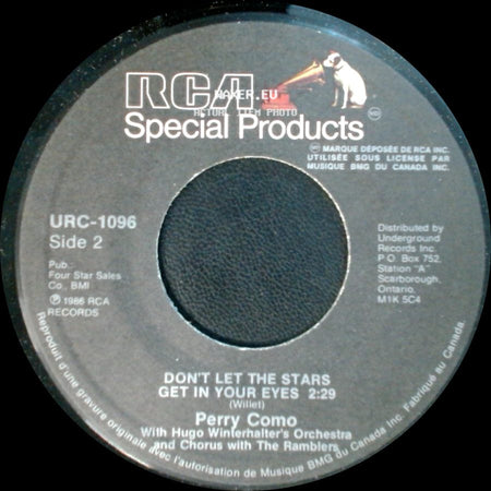 Perry Como - Round And Round / Don't Let The Stars Get In Your Eyes side B