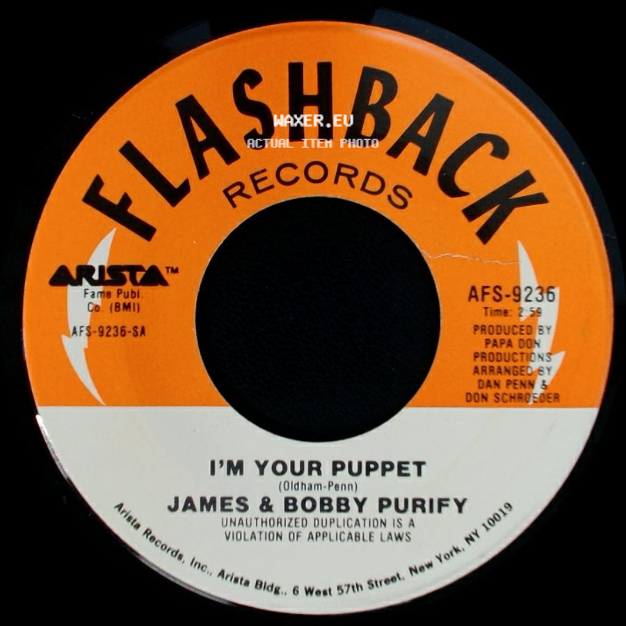 James & Bobby Purify - Shake A Tail Feather / I'm Your Puppet side B