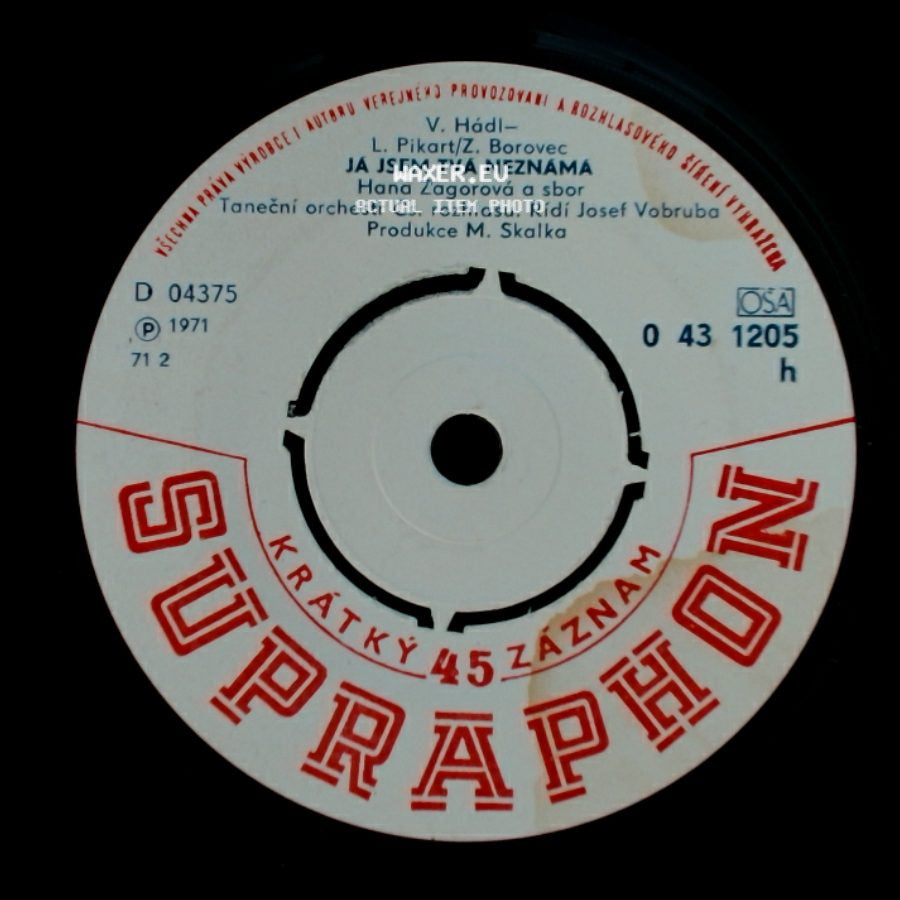 Hana Zagorová A Sbor / Hana Zagorová - Ja Jsem Tvá Neznámá / Koho Tlačí Múra (It's Up To You, Petula) side A