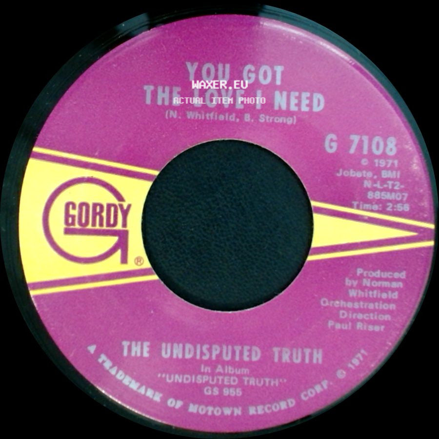The Undisputed Truth - You Got The Love I Need / Smiling Faces Sometimes side A
