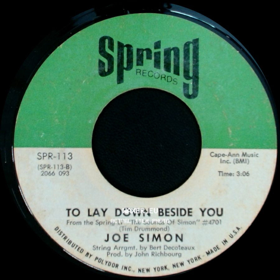 Joe Simon - Help Me Make It Through The Night / To Lay Down Beside You side B