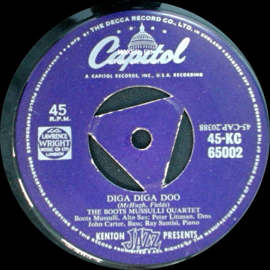 The Boots Mussulli Quartet - Lullaby In Rhythm / Diga Diga Doo side B