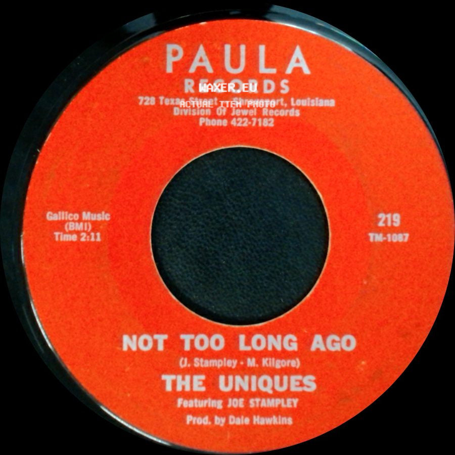 The Uniques - Fast Way Of Living / Not Too Long Ago side B