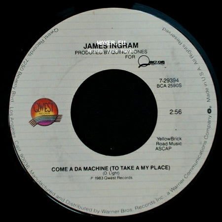 James Ingram - Yah Mo B There (With Michael Mcdonald) / Come A Da Machine (To Take A My Place) side B