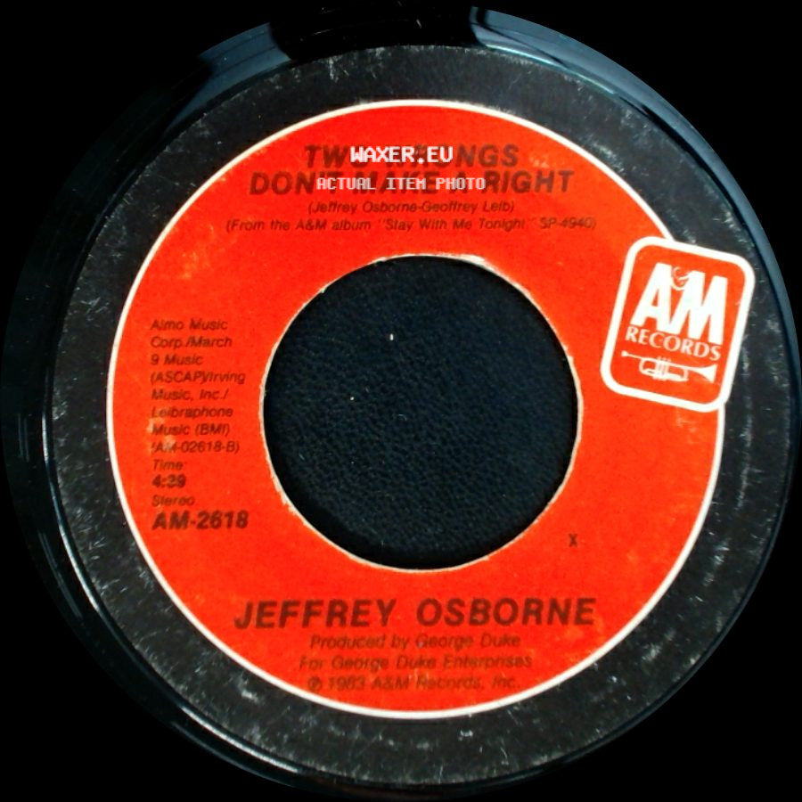 Jeffrey Osborne - Two Wrongs Don't Make A Right / We're Going All The Way side A