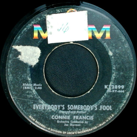 Connie Francis - Everybody's Somebody's Fool / Jealous Of You (Tango Della Gelosia) side A