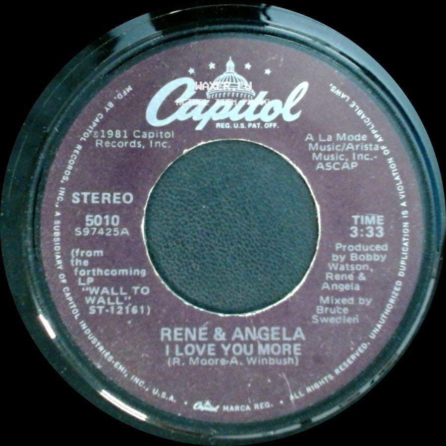 René & Angela - Strangers Again / I Love You More side B