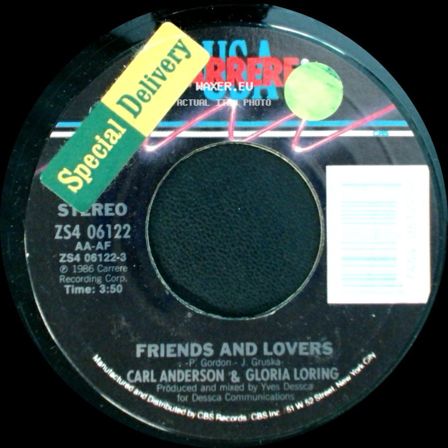 Carl Anderson & Gloria Loring / Gloria Loring - Friends And Lovers / You Always Knew side A