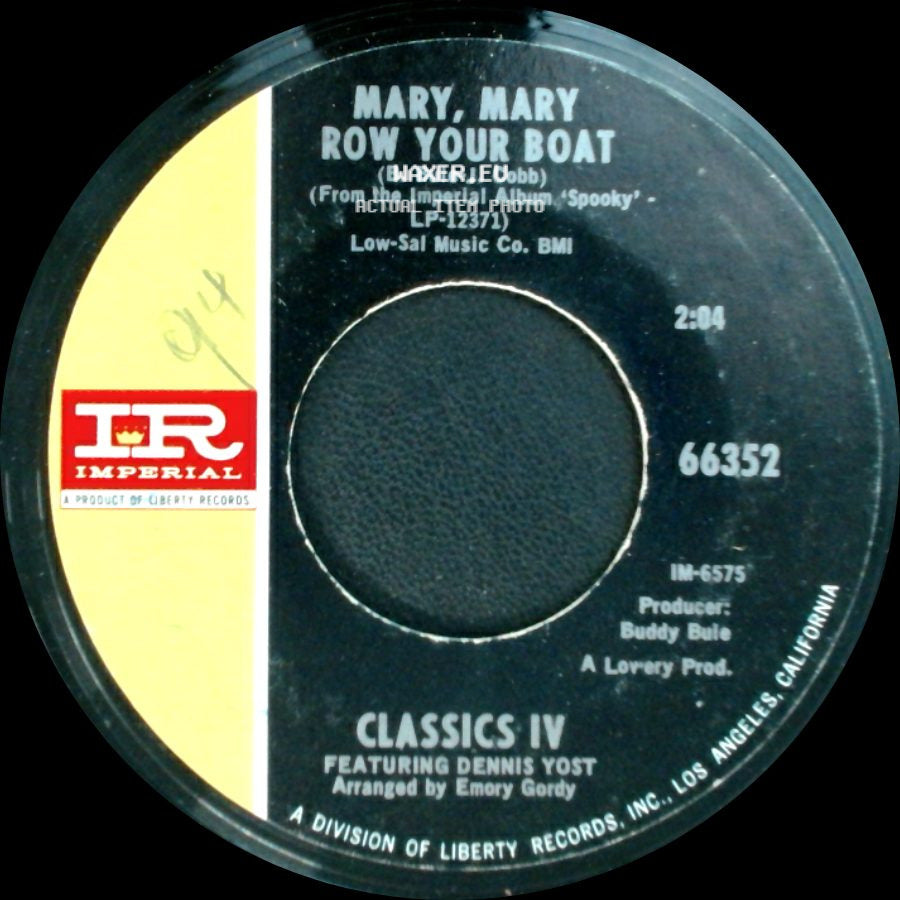 Classics Iv - Mary, Mary / Row Your Boat / Traces side A