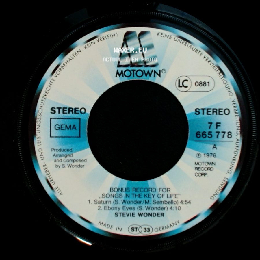 Stevie Wonder - Bonus Record For Songs In The Key Of Life / Bonus Record For "Songs In The Key Of Life" side B