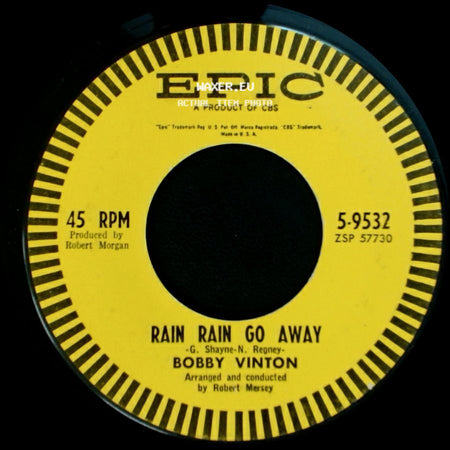 Bobby Vinton - Over And Over / Rain Rain Go Away side B