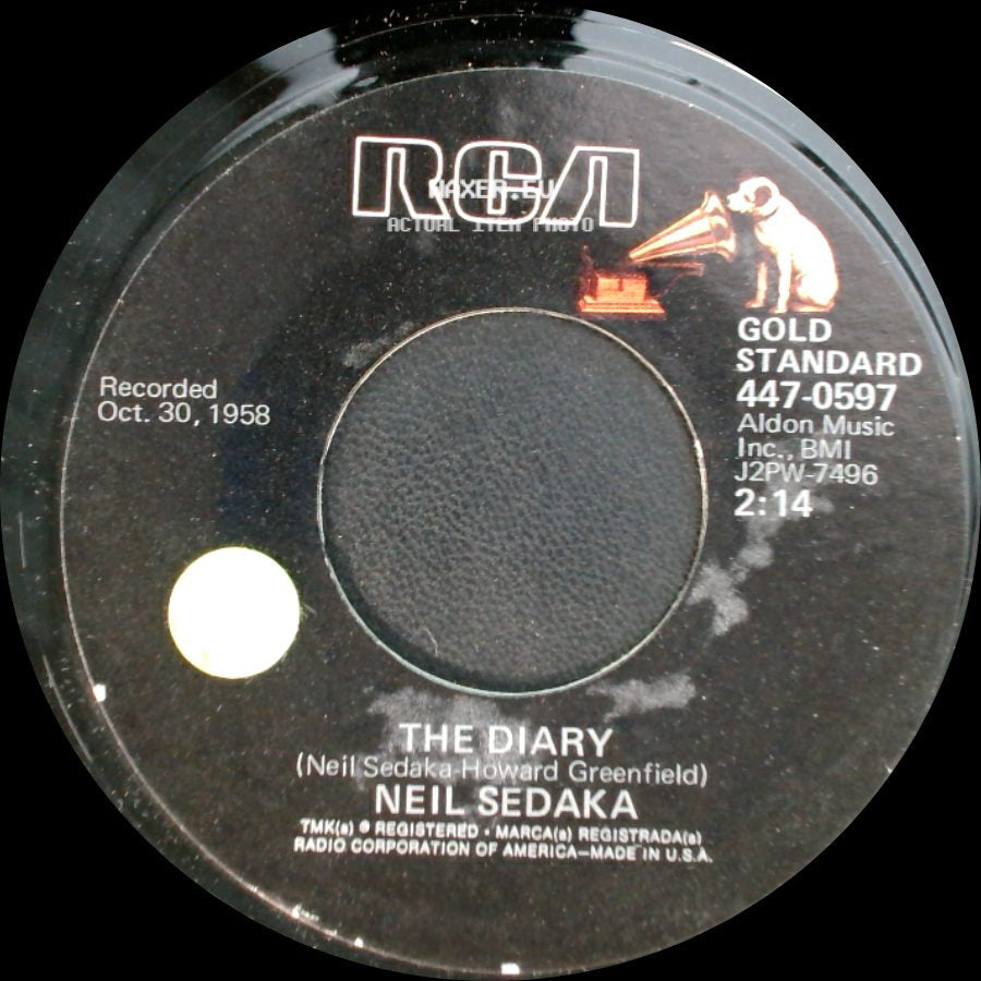 Neil Sudaka / Neil Sedaka - Happy Birthday, Sweet Sixteen / The Diary side B