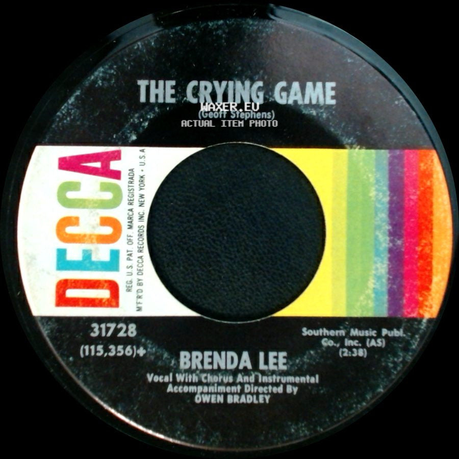 Brenda Lee - Thanks A Lot (Eddie Miller-Don Sessions) / The Crying Game side B