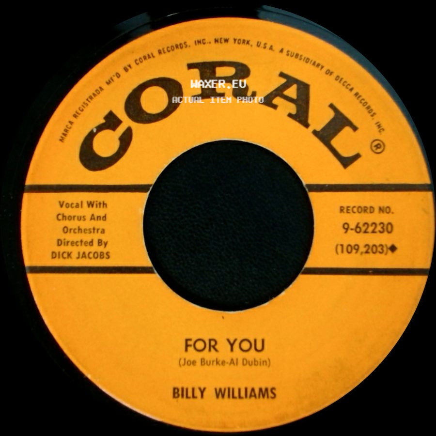 Billy Williams - Begin The Beguine / For You side B