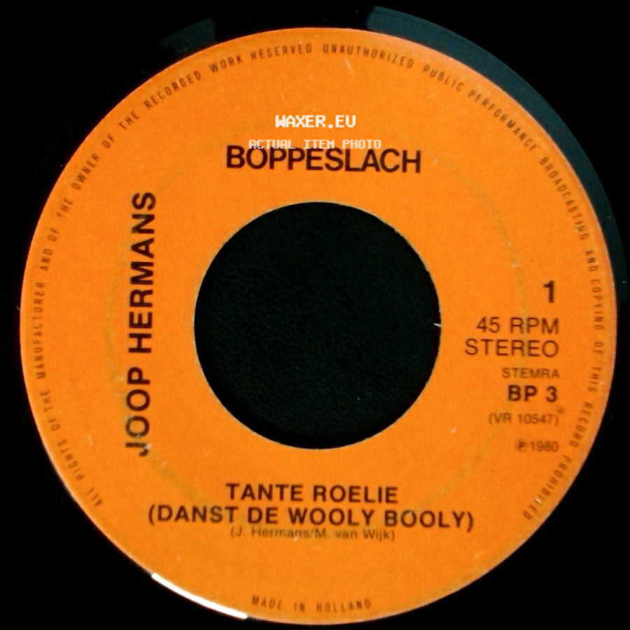 Joop Hermans - Tante Roelie (Danst De Wooly Booly) / Lieveling side A