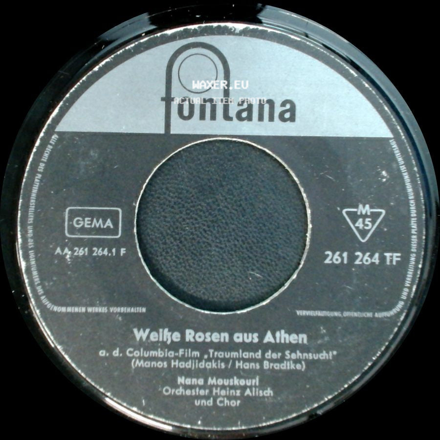 Nana Mouskouri - Weiße Rosen Aus Athen / Addio (Ebbe Und Flut) side A