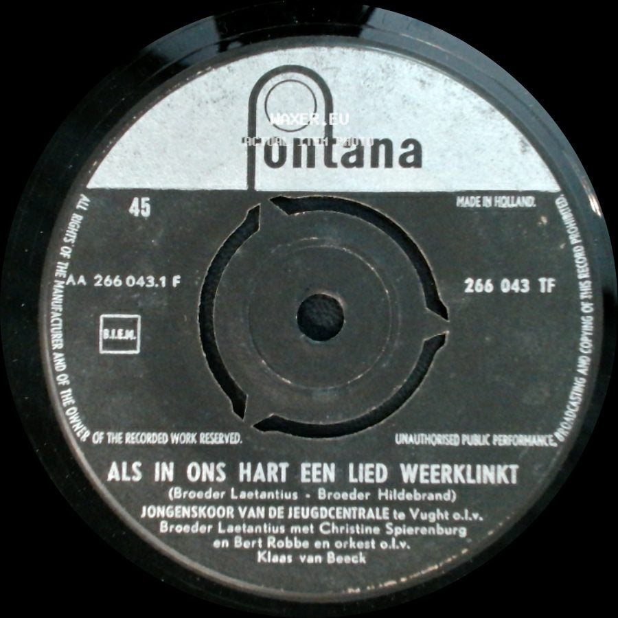 Jongenskoor Van De Jeugdcentrale Te Vught O.L.V. Broeder Laetantius - Jong Zijn Wij / Als In Ons Hart Een Lied Weerklinkt side B