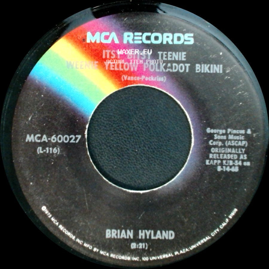 Jerry Keller / Brian Hyland - Here Comes Summer / Itsy Bitsy Teenie Weenie Yellow Polkadot Bikini side B