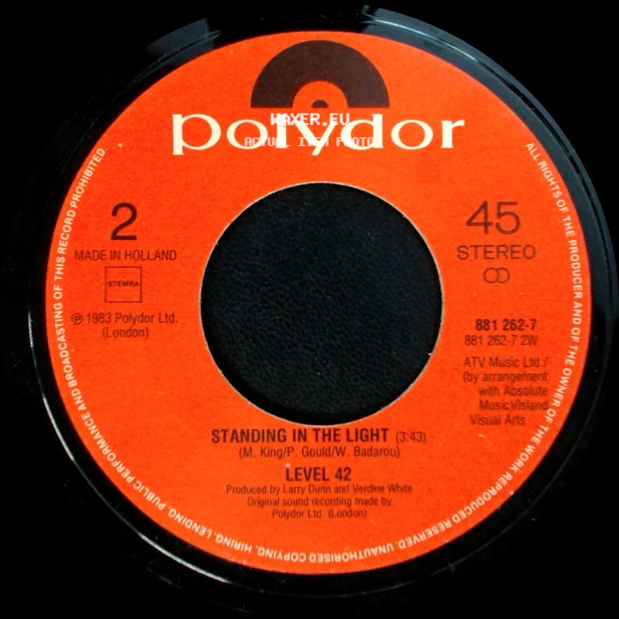 Level 42 - Hot Water / Standing In The Light side B