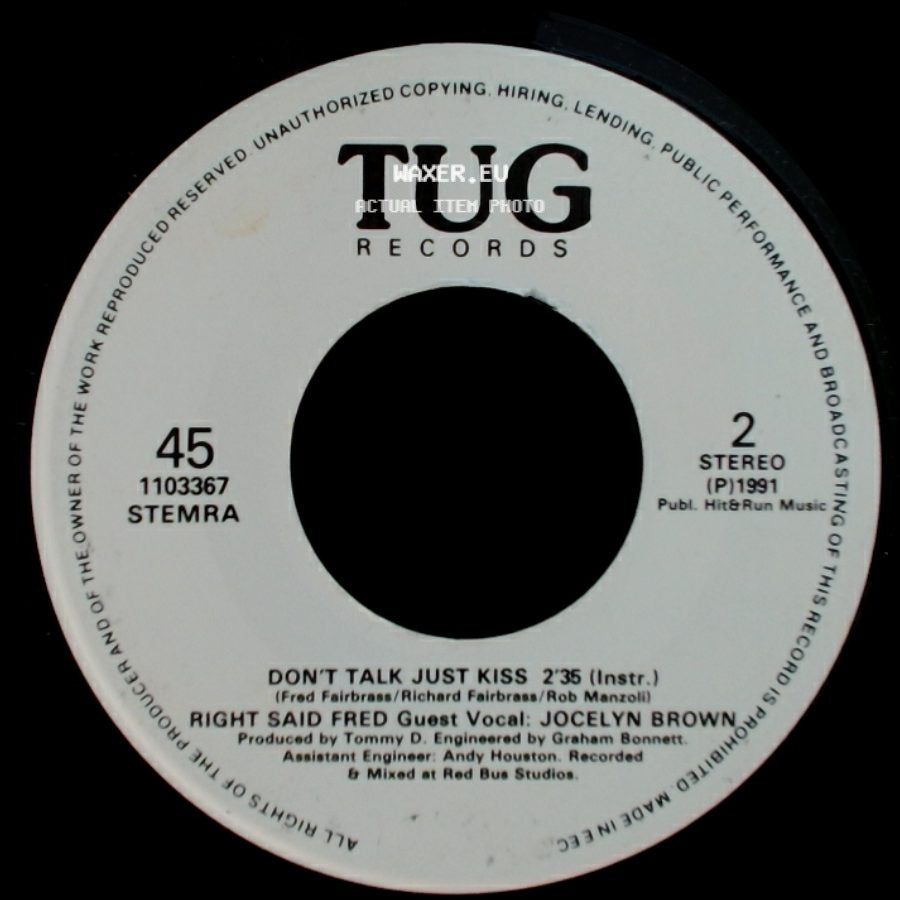 Right Said Fred - Don't Talk Just Kiss / Don't Talk Just Kiss side B