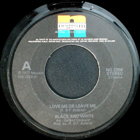 Black And White - Love Me Or Leave Me / Man And Woman side A